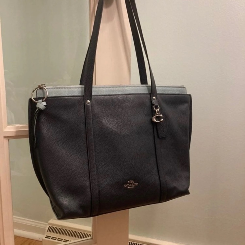 Coach May Tote in Navy Leather